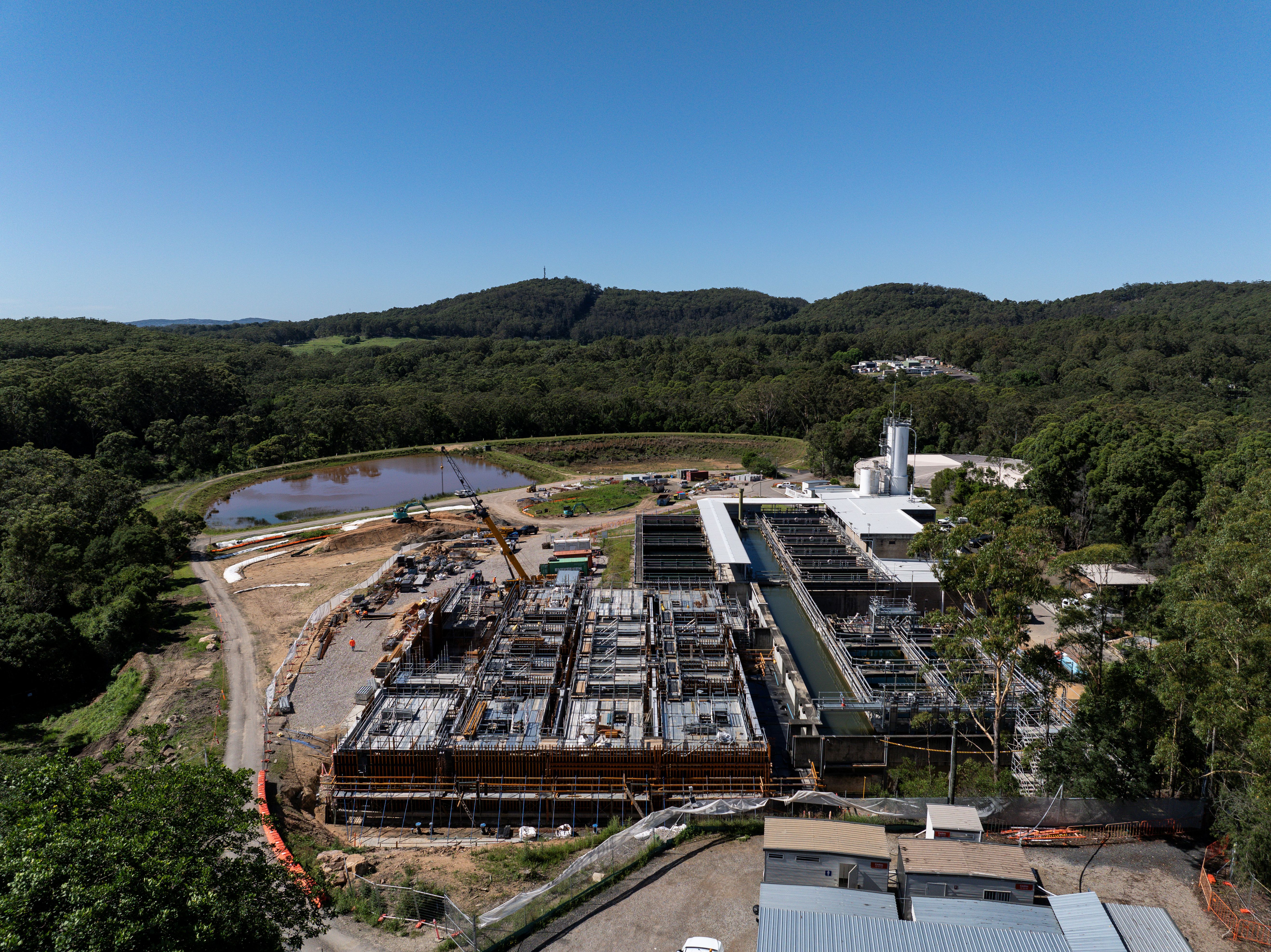 Construction on the Mardi Water Treatment Plant