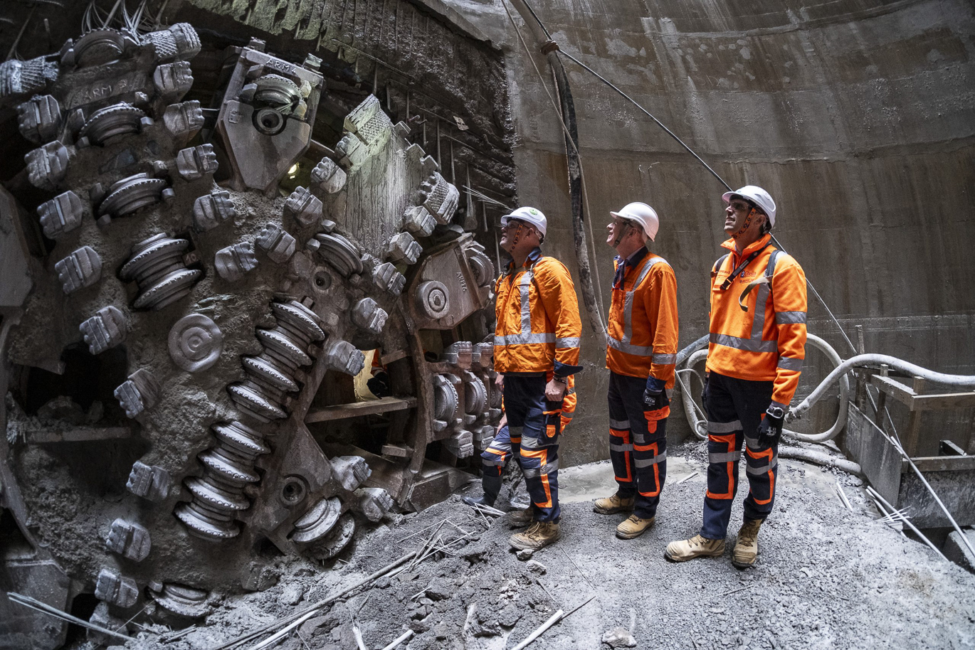 Central Interceptor project tunnel boring machiene breakthrough