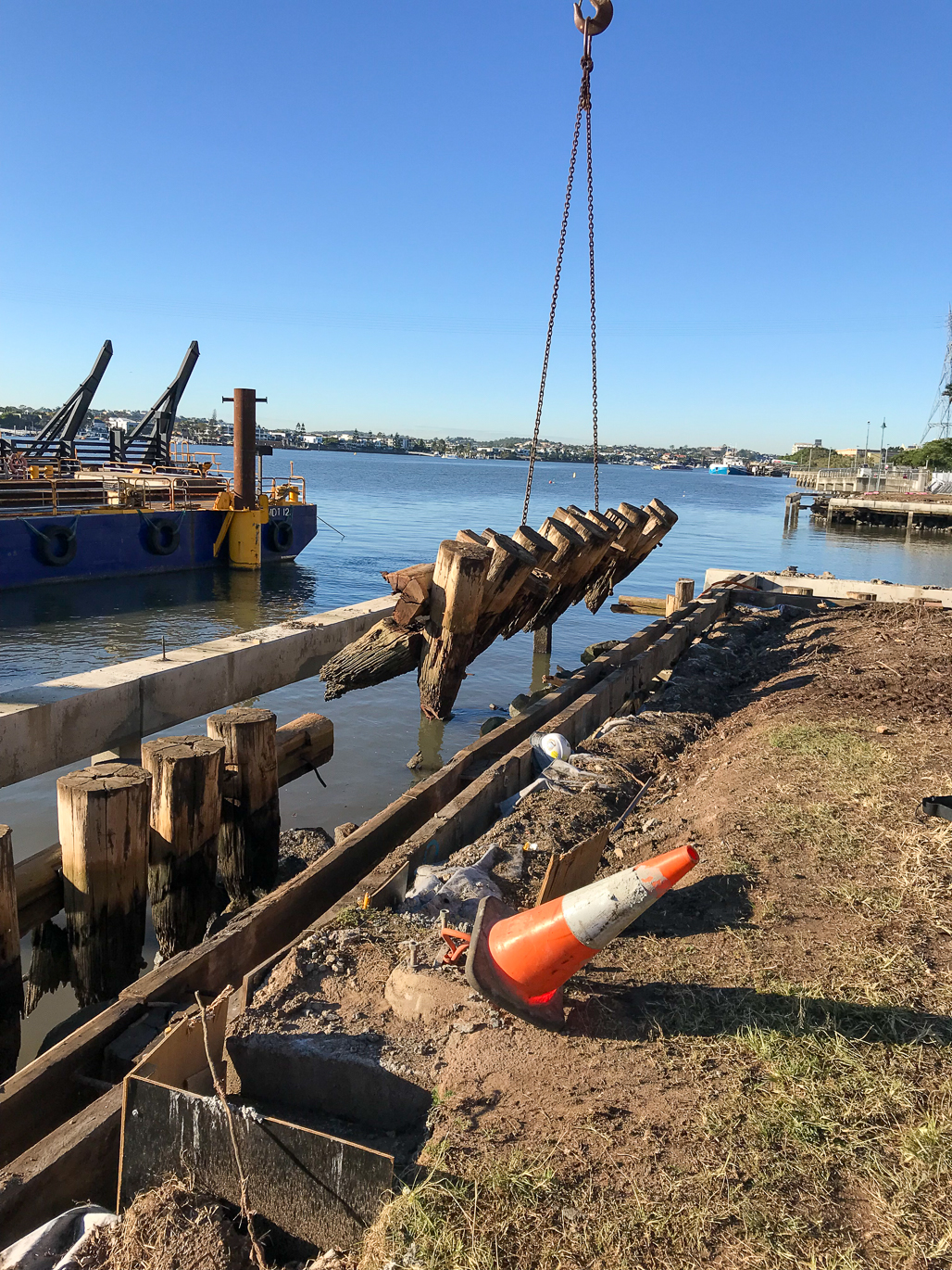 Works on the Mariners Reach Riverwalk Remediation