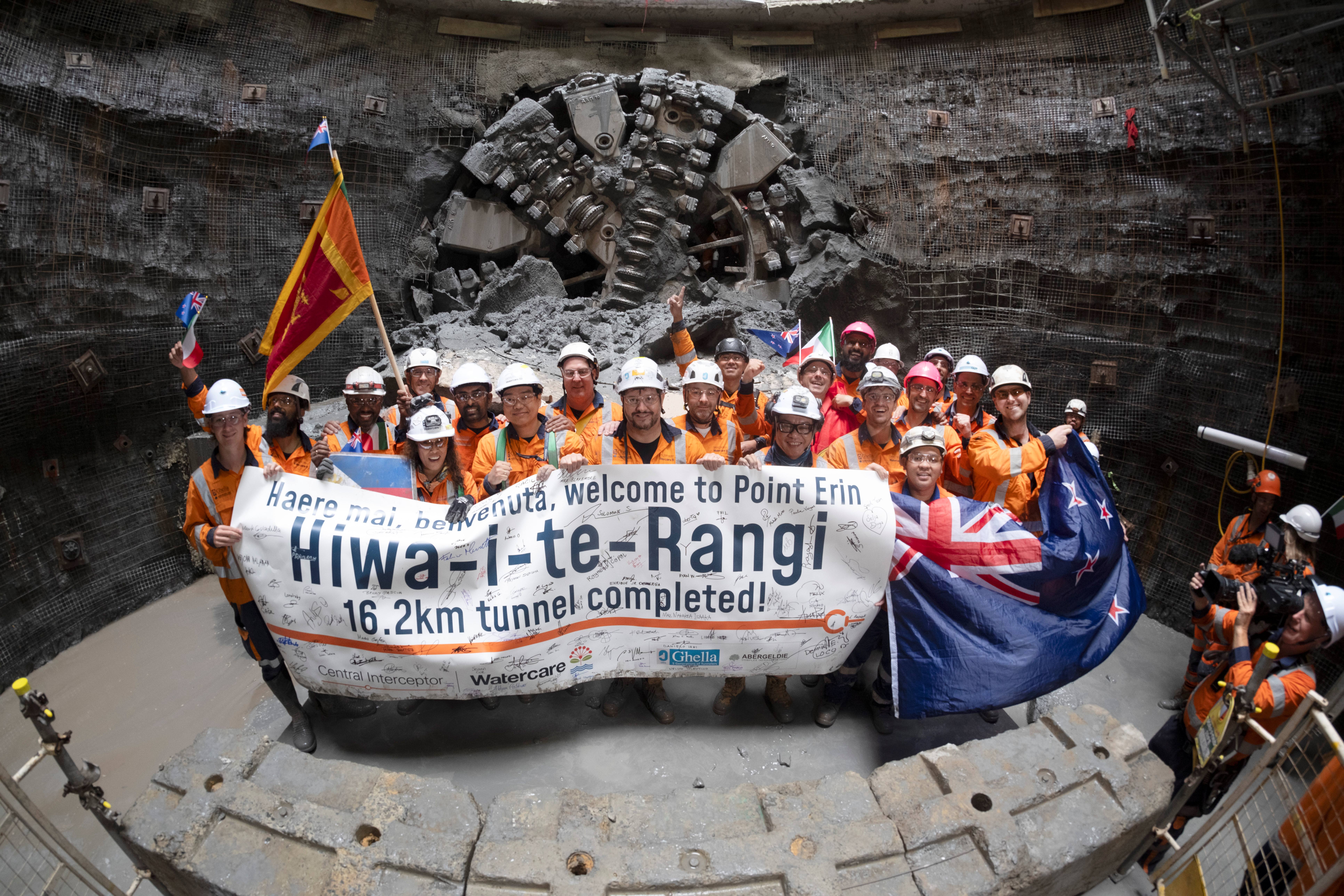 Central Interceptor project tunnel boring machiene breakthrough