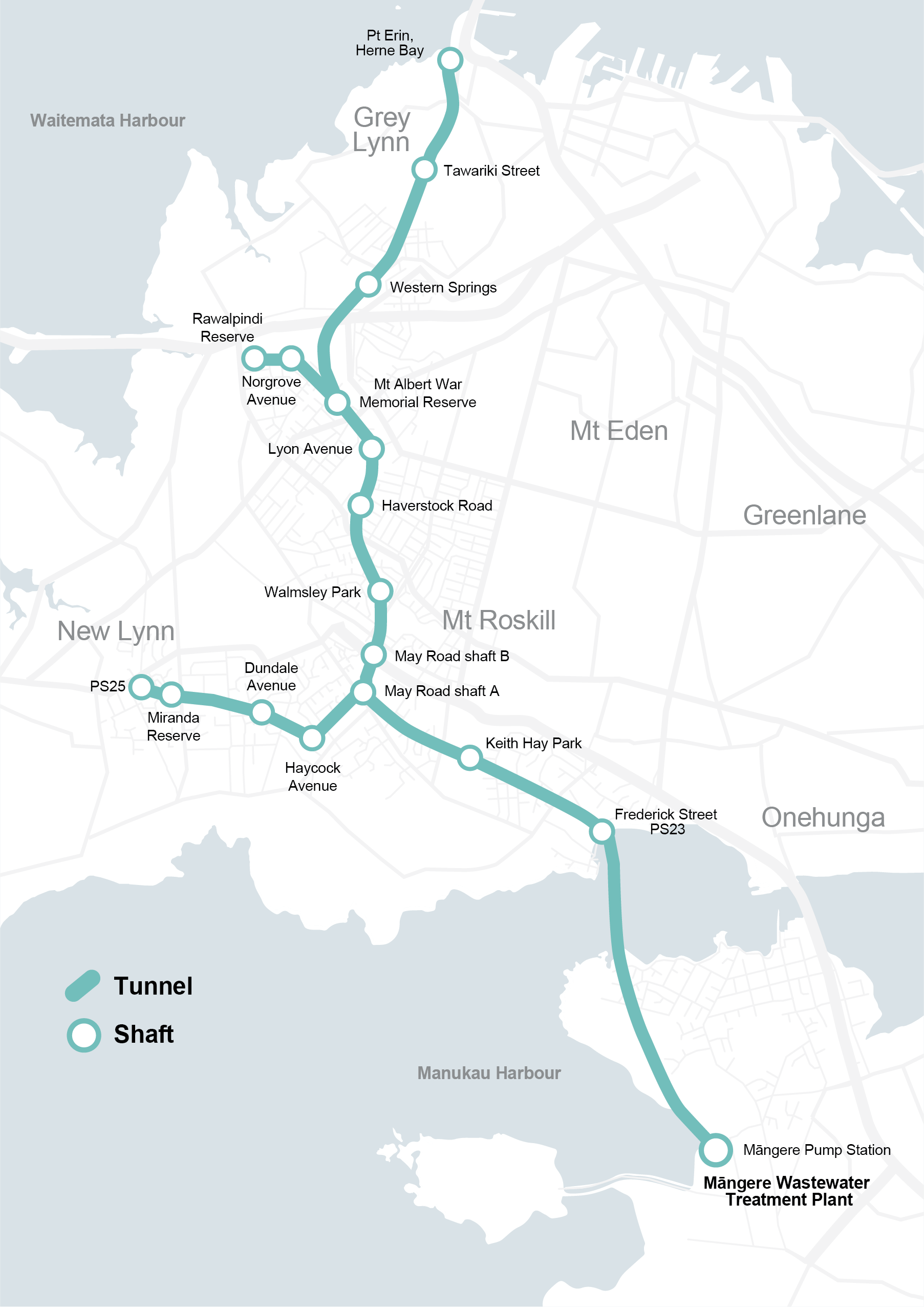 Central Interceptor Tunnel Map