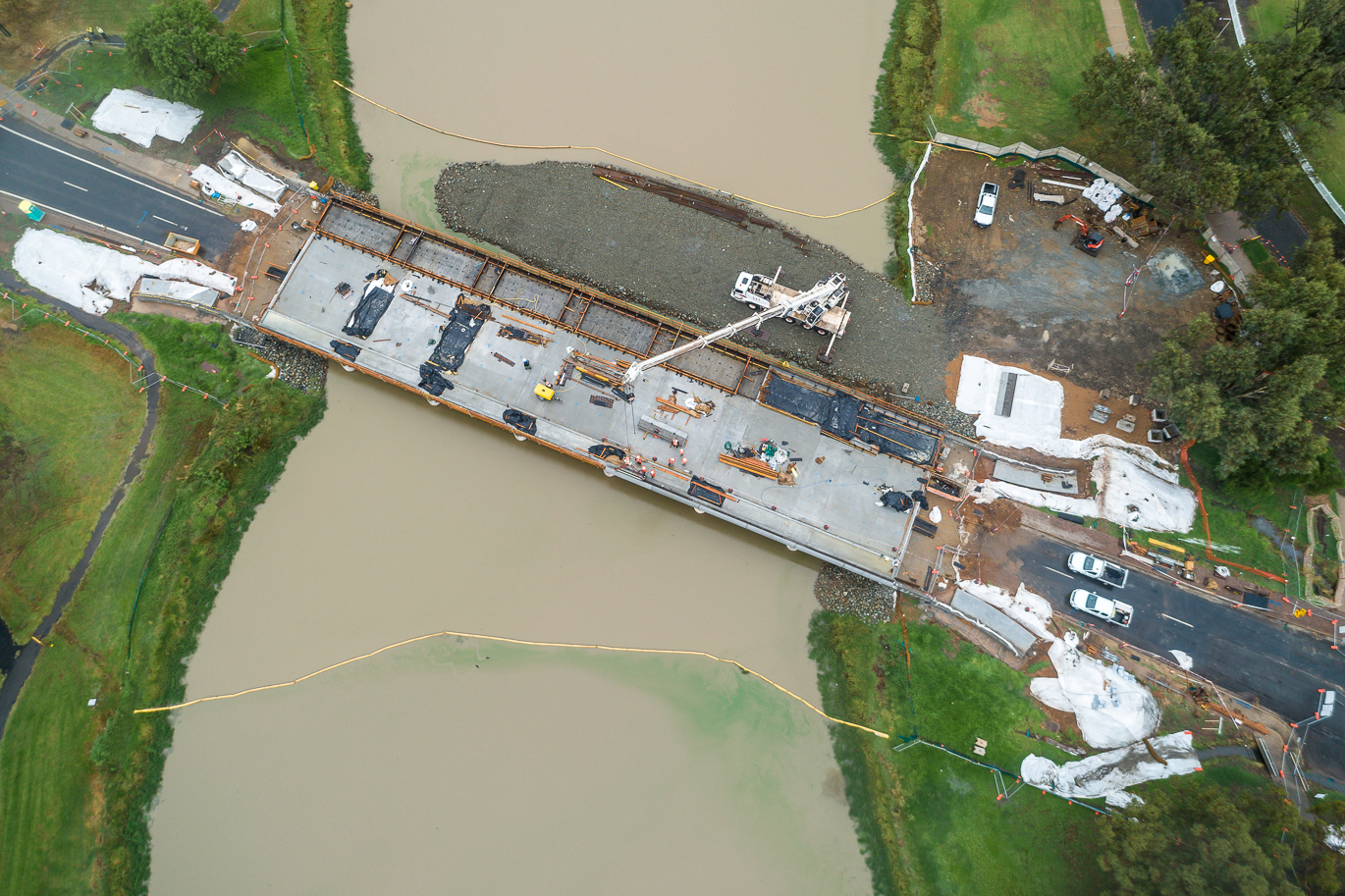 Aerial shot of the Camp Street Bridge