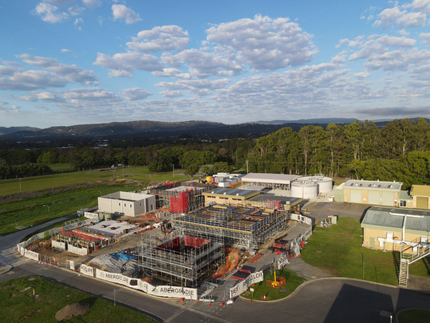 Construction works at the Merrimac treatment plant
