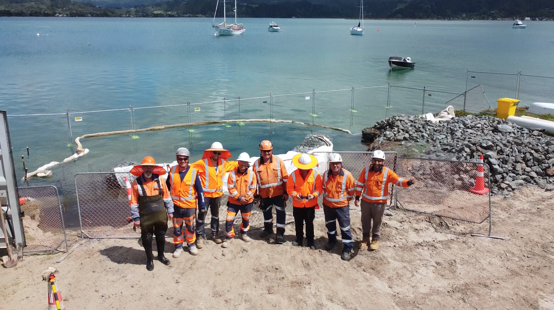 New Zealand Abergeldie team on site at Omaha Drive