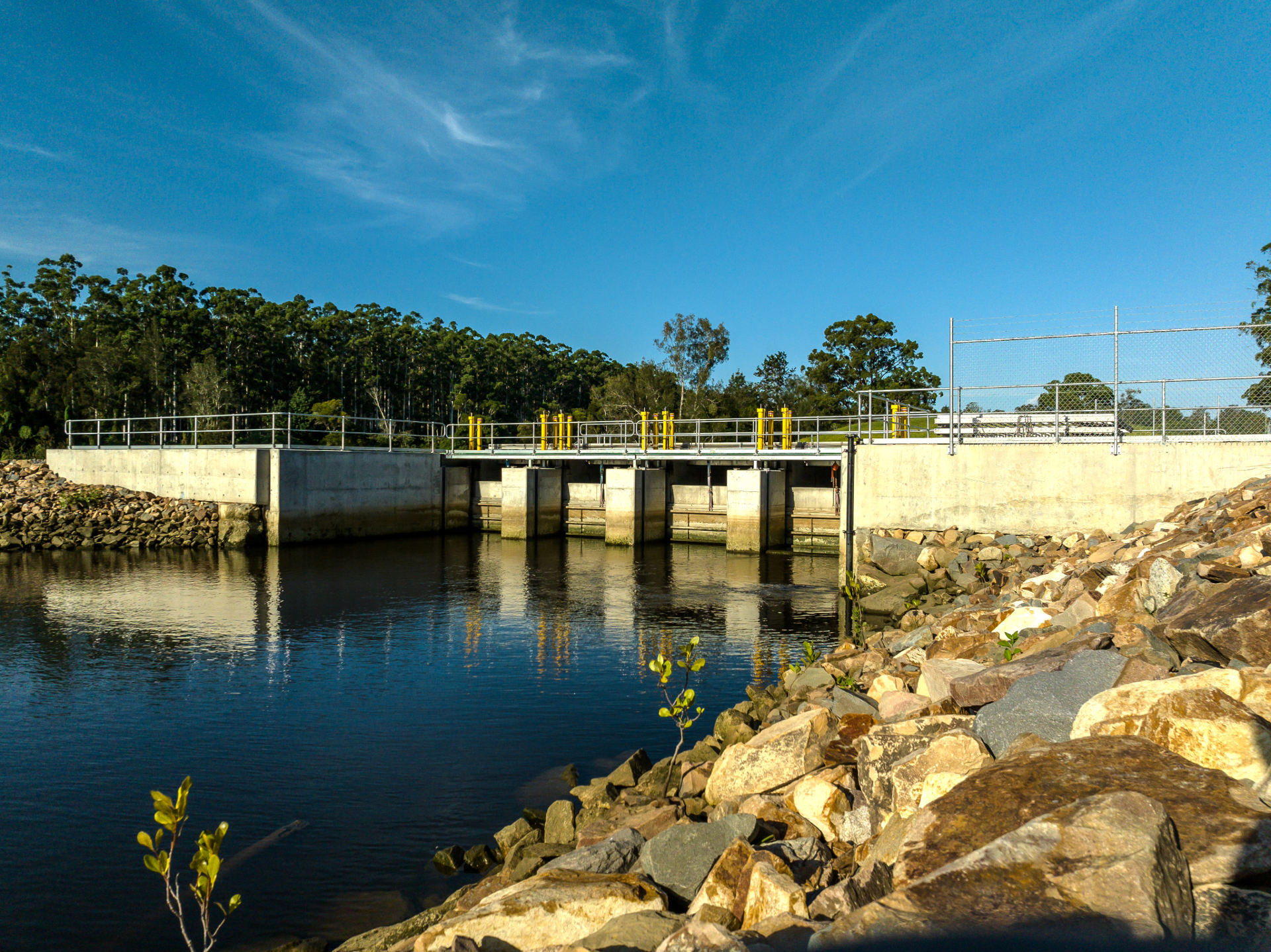 Construction works during the Seaham Weir Refurbishment