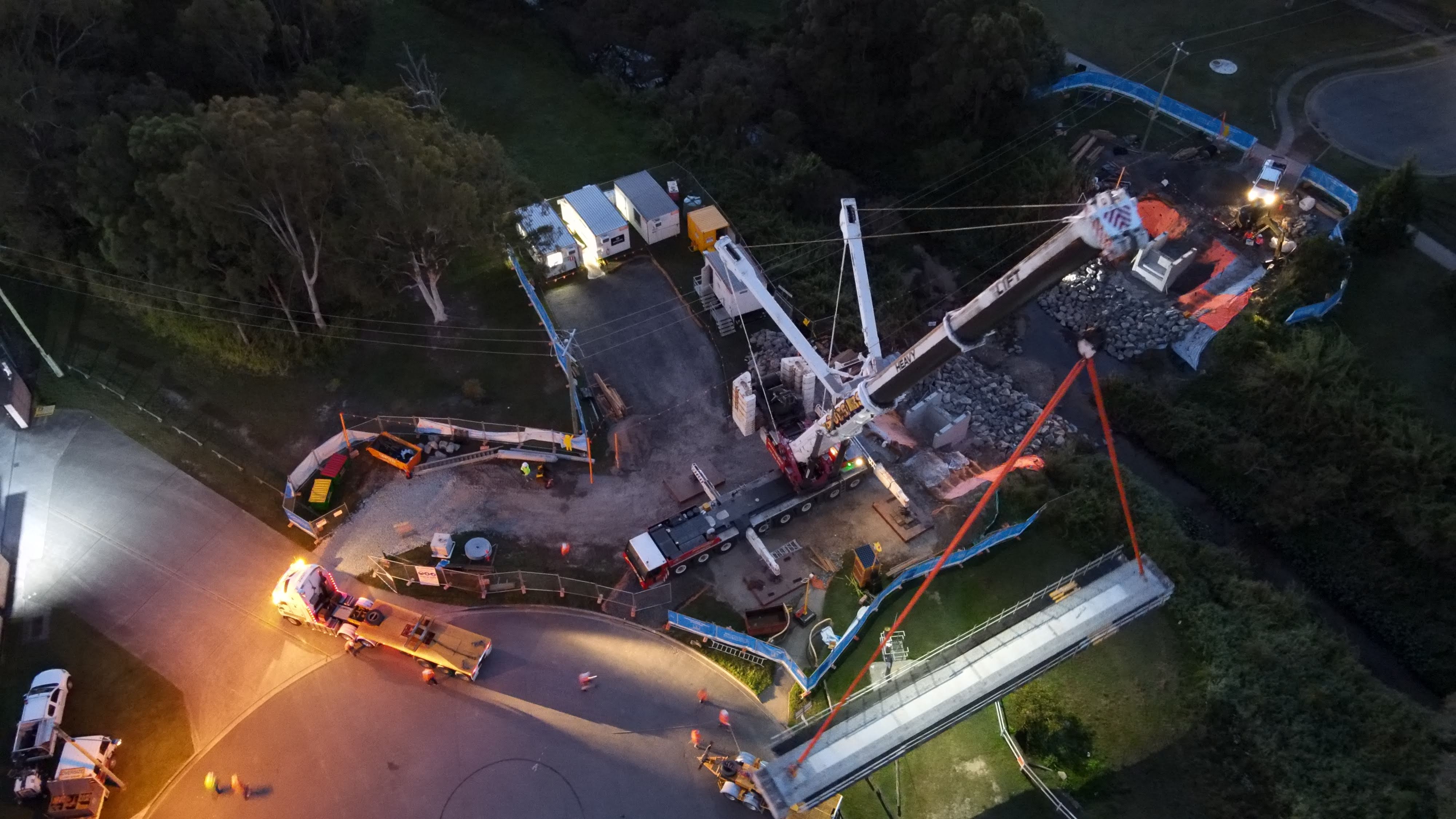 Night works on the Brickyard Road Bridge Replacement