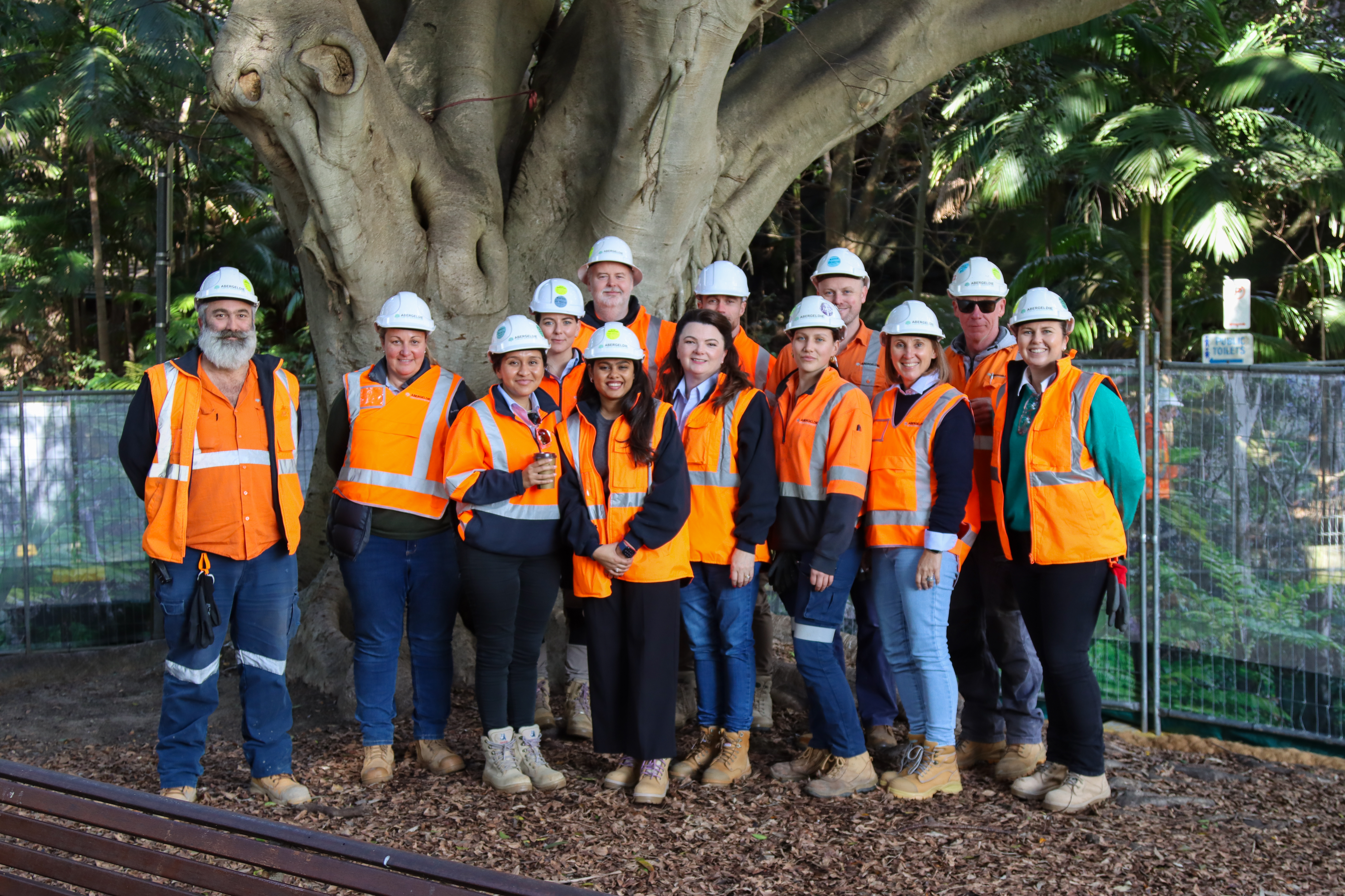 Abergeldie construction team on site at Parsley Bay, NSW