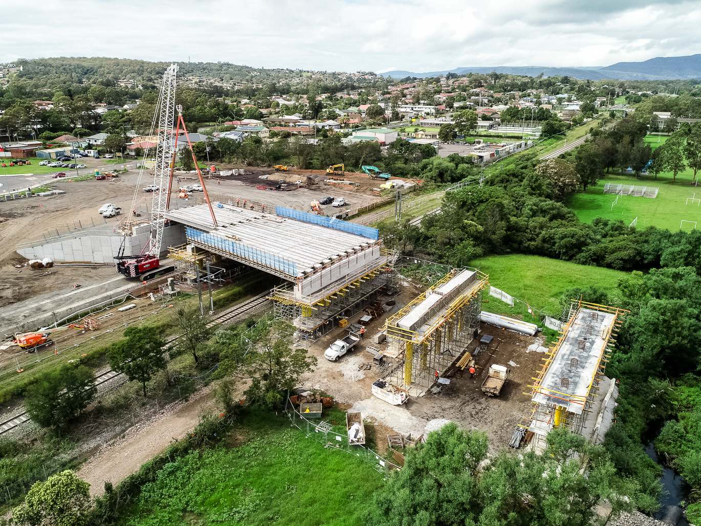 Construction works on the Karrara Bridge