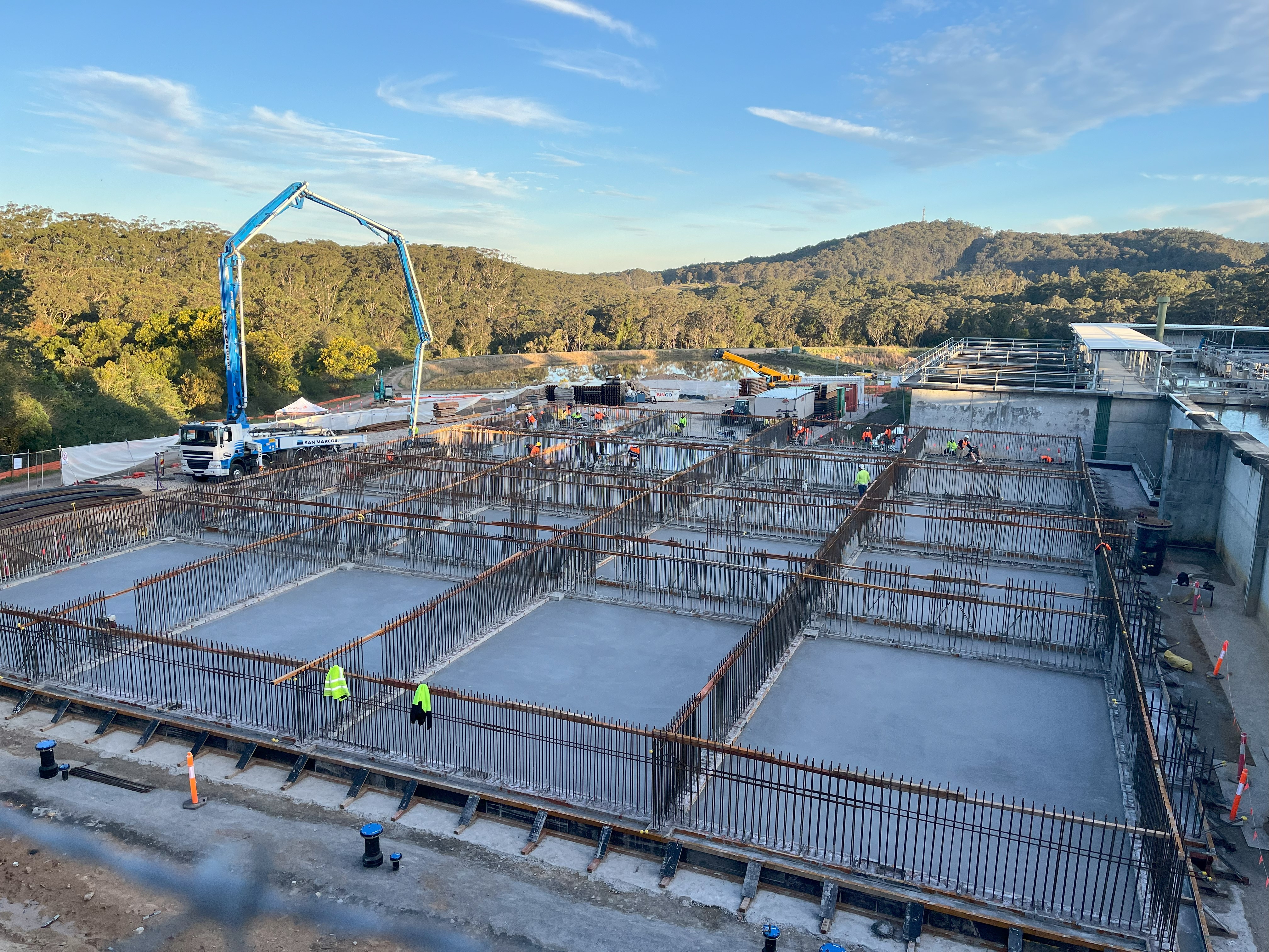 Construction works at the Mardi Water Treatment Plant