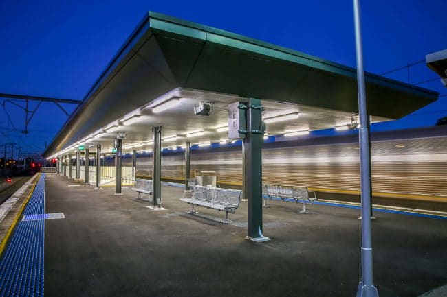Broadmeadow Station Upgrade at nigth