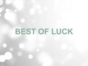 Glittery background image with text best of luck